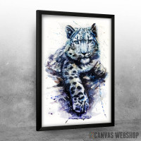 Snow leopard watercolor 3