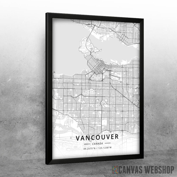 Vankuver mapa - white Vankuver mapa - white