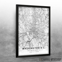 Vašington mapa - white