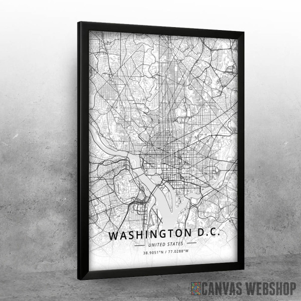 Vašington mapa - white