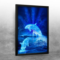 Water blue dolphins