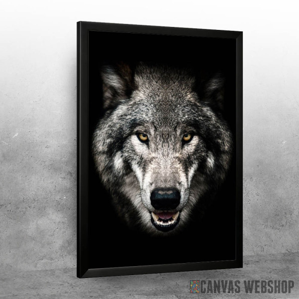 wild angry wolf head
