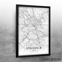 Štokholm mapa - white Štokholm mapa - white