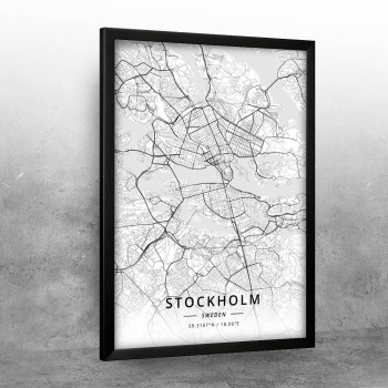Štokholm mapa - white