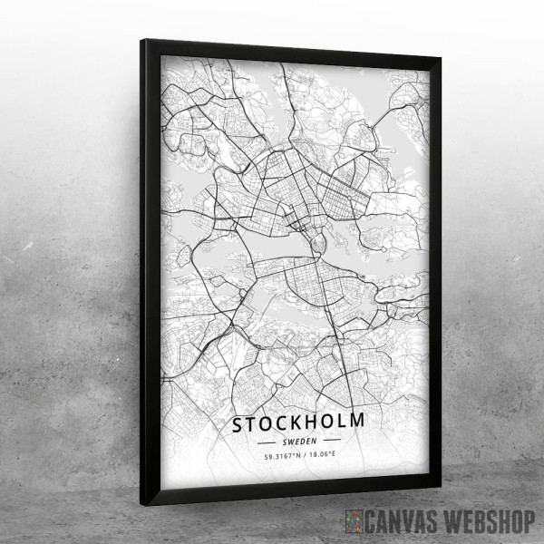 Štokholm mapa - white Štokholm mapa - white