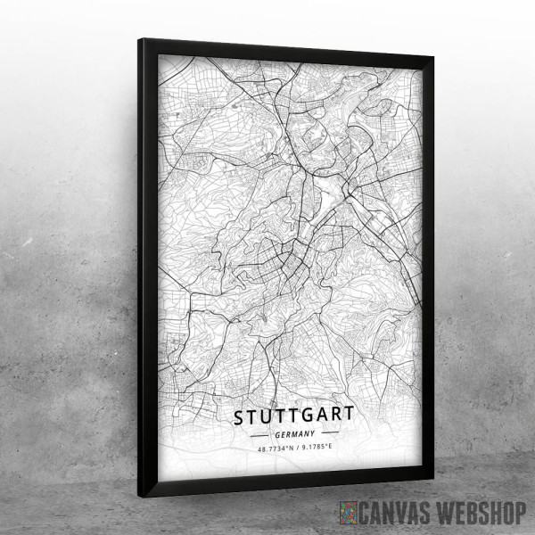 Štutgart mapa - white Štutgart mapa - white