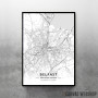 Belfast mapa - white Belfast mapa - white