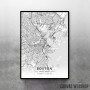 Boston mapa - white Boston mapa - white