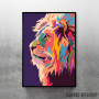 Lion face from side