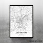 Luksemburg mapa - white Luksemburg mapa - white