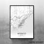 Monako mapa - white