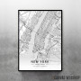 New York mapa - white