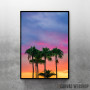 Palm Trees On Purple Sky