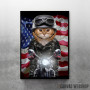 Patriot Cat on Motorcycle
