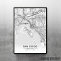 San Diego mapa - white