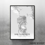 San Francisko mapa - white San Francisko mapa - white