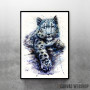 Snow leopard watercolor 3