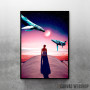 Whales flying in night sky Whales flying in night sky