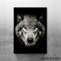 wild angry wolf head