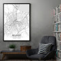 Belfast mapa - white Belfast mapa - white