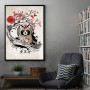 Tanuki red sun art Tanuki red sun art