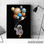 Cat Holding Planet Balloon Cat Holding Planet Balloon