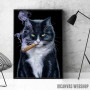 Cool Tuxedo Cat with Cigar