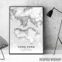 Hong Kong mapa - white Hong Kong mapa - white
