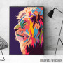 Lion face from side