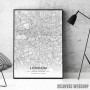 London mapa - white