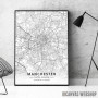 Mančester mapa - white