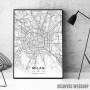 Milano mapa - white