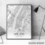 New York mapa - white