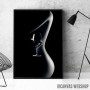 Nude woman red wine 3