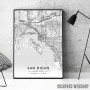 San Diego mapa - white