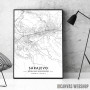Sarajevo mapa - white Sarajevo mapa - white