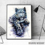 Snow leopard watercolor 3