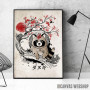 Tanuki red sun art Tanuki red sun art