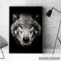 wild angry wolf head