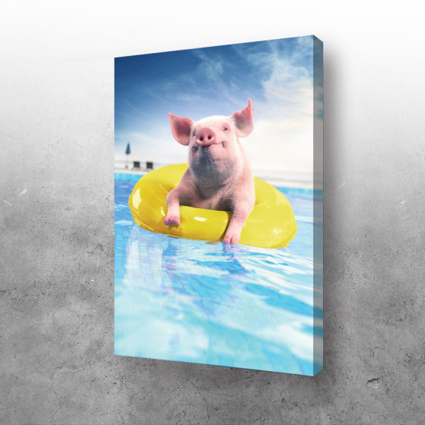 Pig in a pool