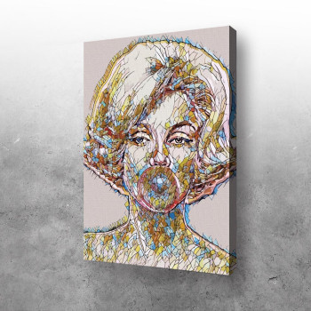 Abstract Marilyn with pink bubble gum
