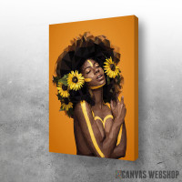 Slika Devojka i suncokreti