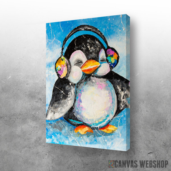 Slika Pingvin sluša muziku