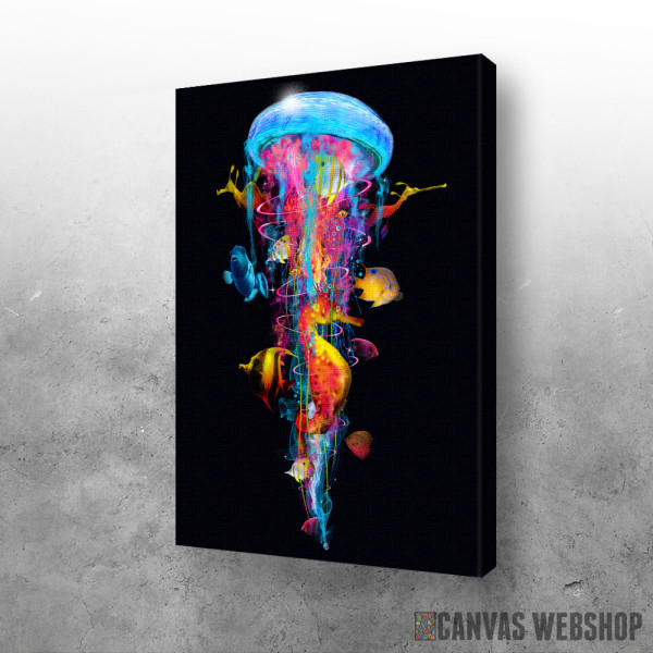 Slika Jellyfish and fishes