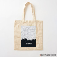 Ceger Prag mapa i silueta grada Ceger Prag mapa i silueta grada