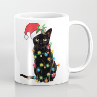 Šolja Deda mraz Božić Crna mačka
