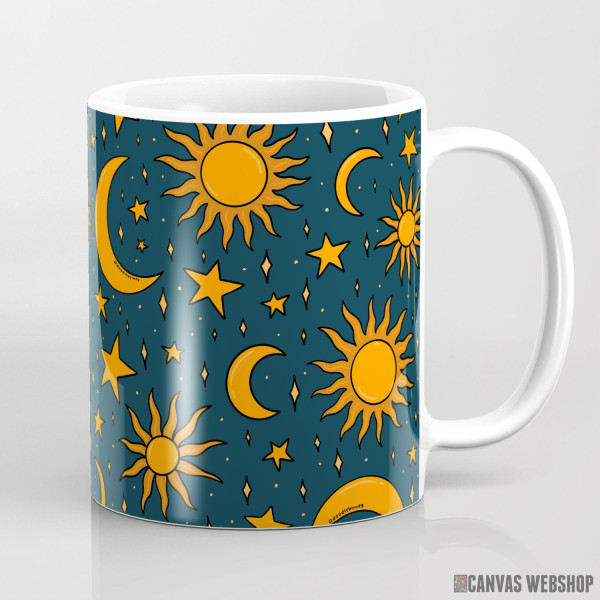 Šolja Retro sunce i zvezde Šolja Retro sunce i zvezde