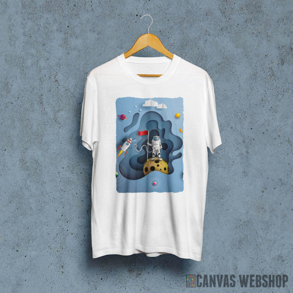 Astronaut Raises Flag