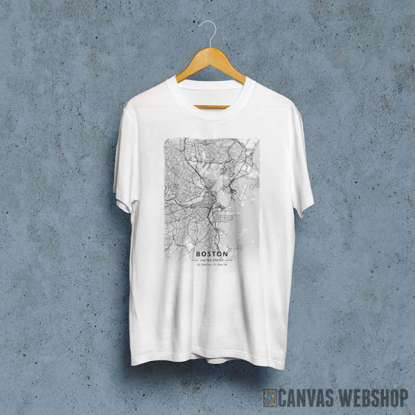 Boston mapa - white