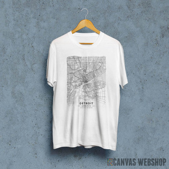 Detroit mapa - white Detroit mapa - white